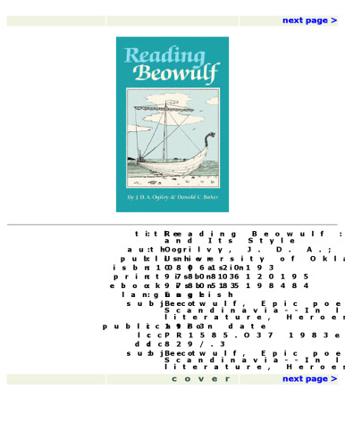 Reading Beowulf: An Introduction to the Poem, Its Background and Its Style