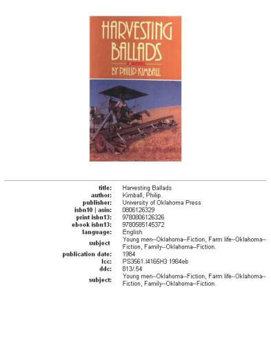 Harvesting Ballads