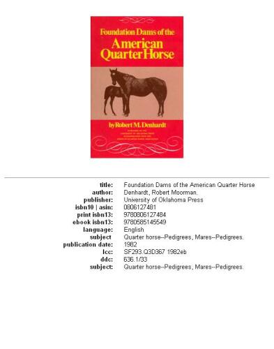 FOUNDATION DAMS OF THE AMERICAN QUARTER HORSE