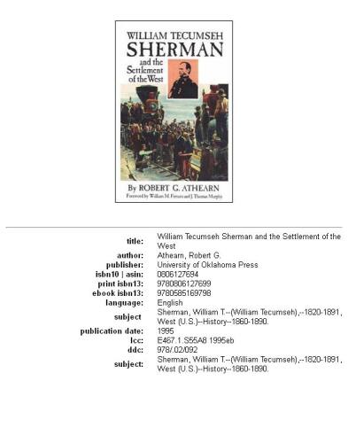 William Tecumseh Sherman and the Settlement of the West