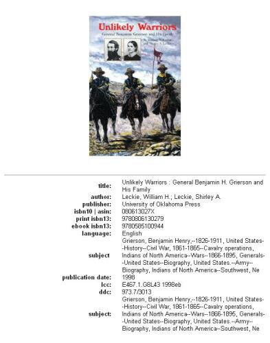 Unlikely warriors: General Benjamin H. Grierson and his family