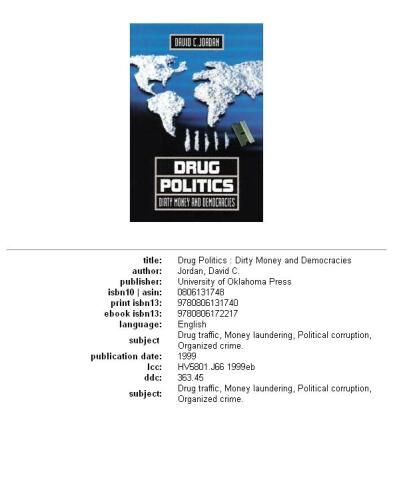 Drug politics: dirty money and democracies