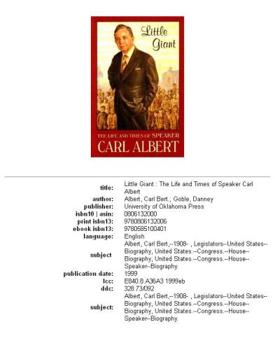 Little Giant: The Life and Times of Speaker Carl Albert