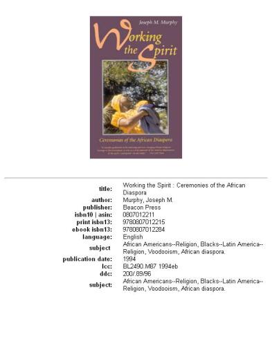 Working the Spirit: Ceremonies of the African Diaspora