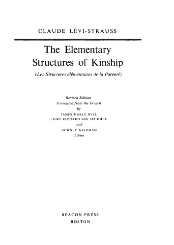 The Elementary Structures of Kinship