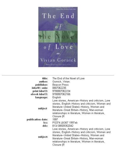 The End of the Novel of Love