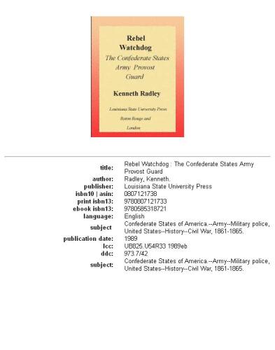 Rebel Watchdog: The Confederate States Army Provost Guard