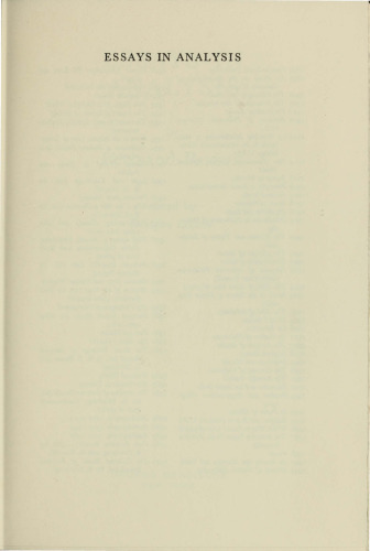Essays in Analysis