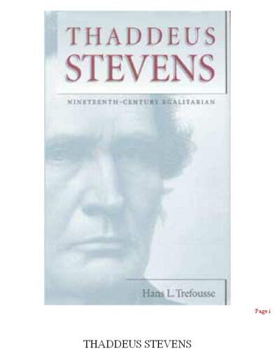 Thaddeus Stevens: nineteenth-century egalitarian