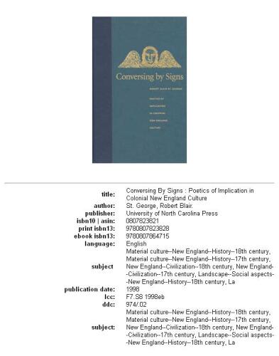 Conversing by signs: poetics of implication in colonial New England culture