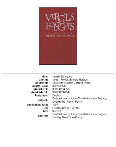 Vergil's Eclogues