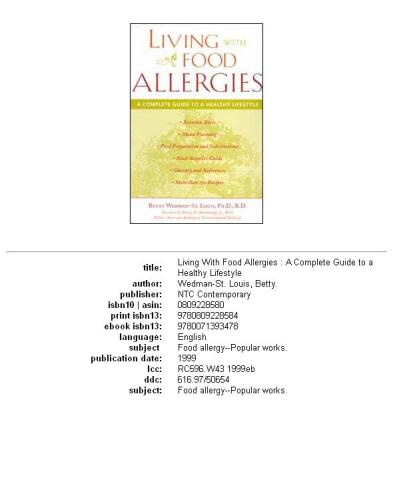 Living with food allergies: a complete guide to a healthy lifestyle