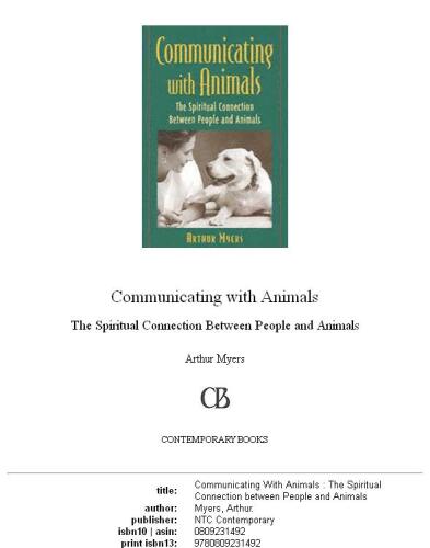 Communicating with animals: the spiritual connection between people and animals