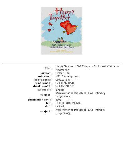 Happy together: 500 things to do for and with your sweetheart