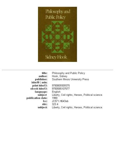 Philosophy and Public Policy