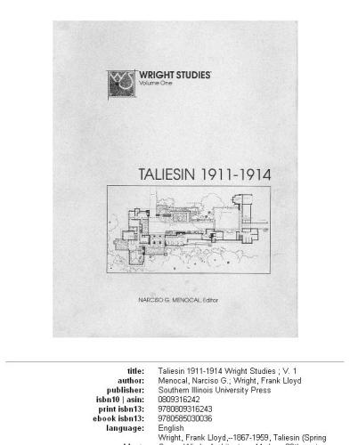 Taliesin 1911-1914