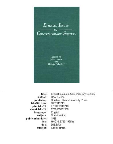 Ethical Issues in Contemporary Society