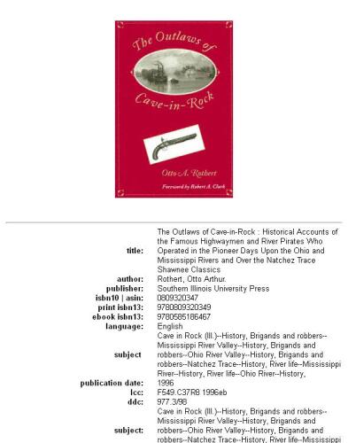 The Outlaws of Cave-in-Rock (Shawnee Classics (Reprinted))