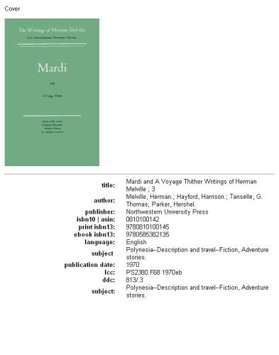 Mardi and a voyage thither