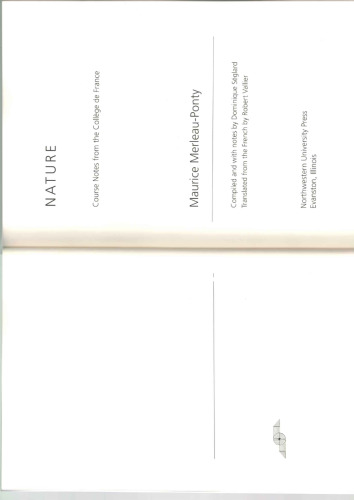 Nature: Course Notes from the Collège de France