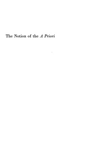 The Notion of the A Priori