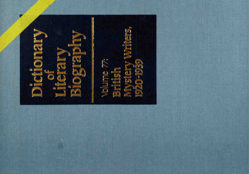 British Mystery Writers, 1920-1939