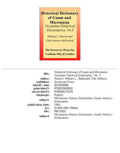 Historical dictionary of Guam and Micronesia