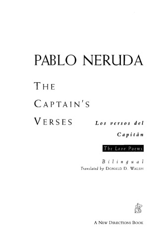 The Captain's Verses: Love Poems (New Directions Books)