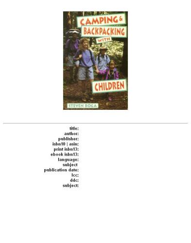 Camping and Backpacking With Children