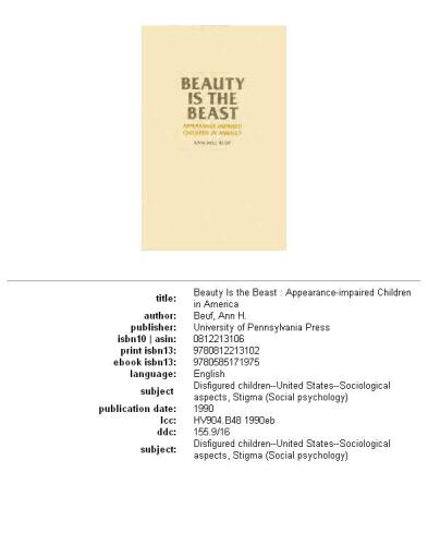 Beauty Is the Beast: Appearance Impaired Children in America