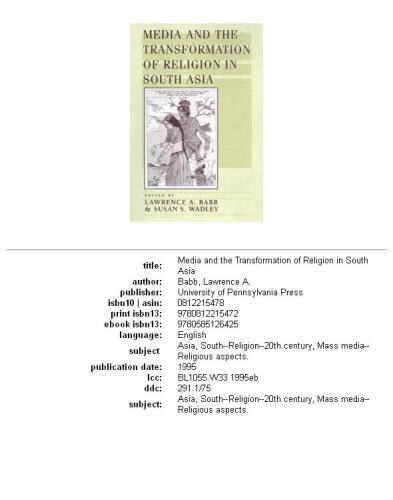 Media and the transformation of religion in South Asia
