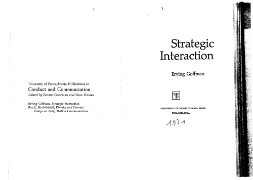 Strategic Interaction