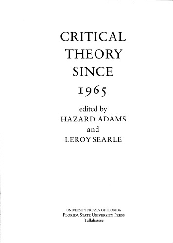 Critical Theory Since 1965