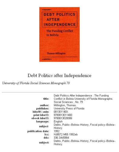 Debt politics after independence: the funding conflict in Bolivia