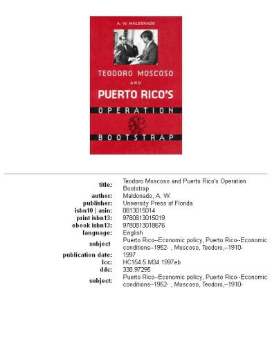 Teodoro Moscoso and Puerto Rico's Operation Bootstrap
