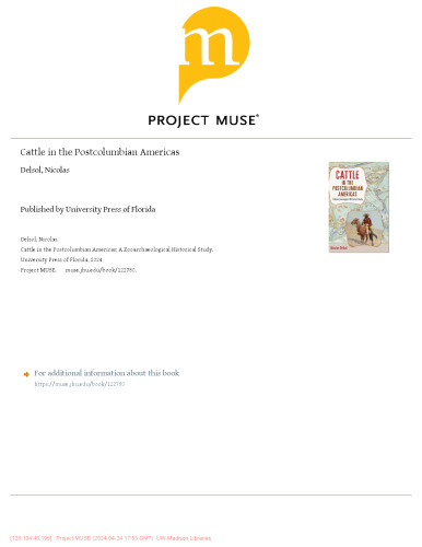 Cattle in the Postcolumbian Americas: A Zooarchaeological Historical Study