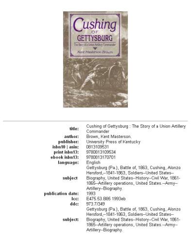 Cushing of Gettysburg: The Story of a Union Artillery Commander