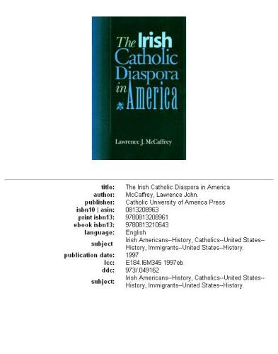The Irish Catholic Diaspora in America