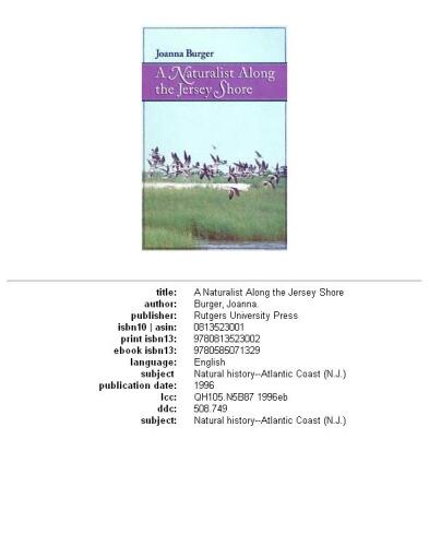 Naturalist Along the Jersey Shore
