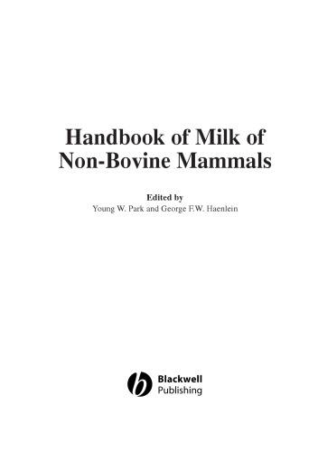 Handbook of Milk of Non-Bovine Mammals
