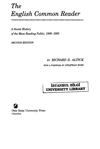 English Common Reader: A Social History of the Mass Reading Public