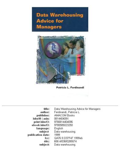 Data warehousing advice for managers