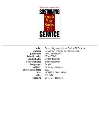 Sustaining Knock Your Socks Off Service (Knock Your Socks Off Series)
