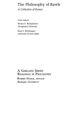 Moral Psychology and Community (Philosophy of Rawls, Volume 4)