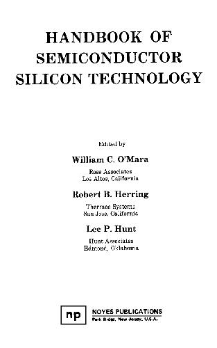 Handbook of Semiconductor Silicon Technology
