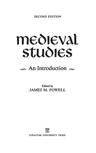 Medieval Studies. An Introduction
