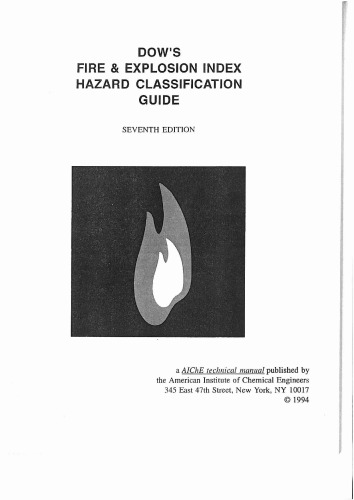 Dow's Fire & Explosion Index Hazard Classification Guide