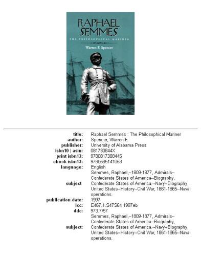 Raphael Semmes: the philosophical mariner