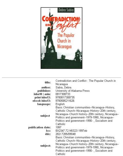 Contradiction and conflict: the popular church in Nicaragua
