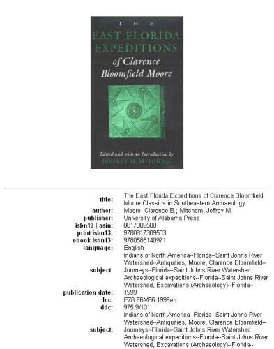 The east Florida expeditions of Clarence Bloomfield Moore